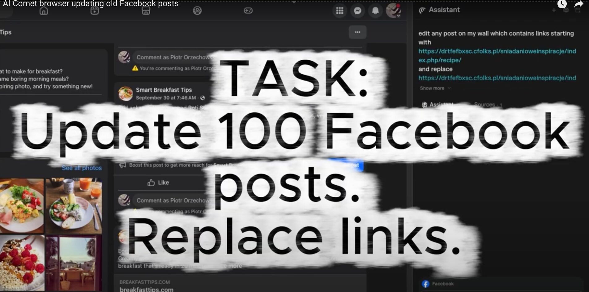 How I Used Comet Browser to Bulk Update Links in My Old Facebook Posts – and What I Learned